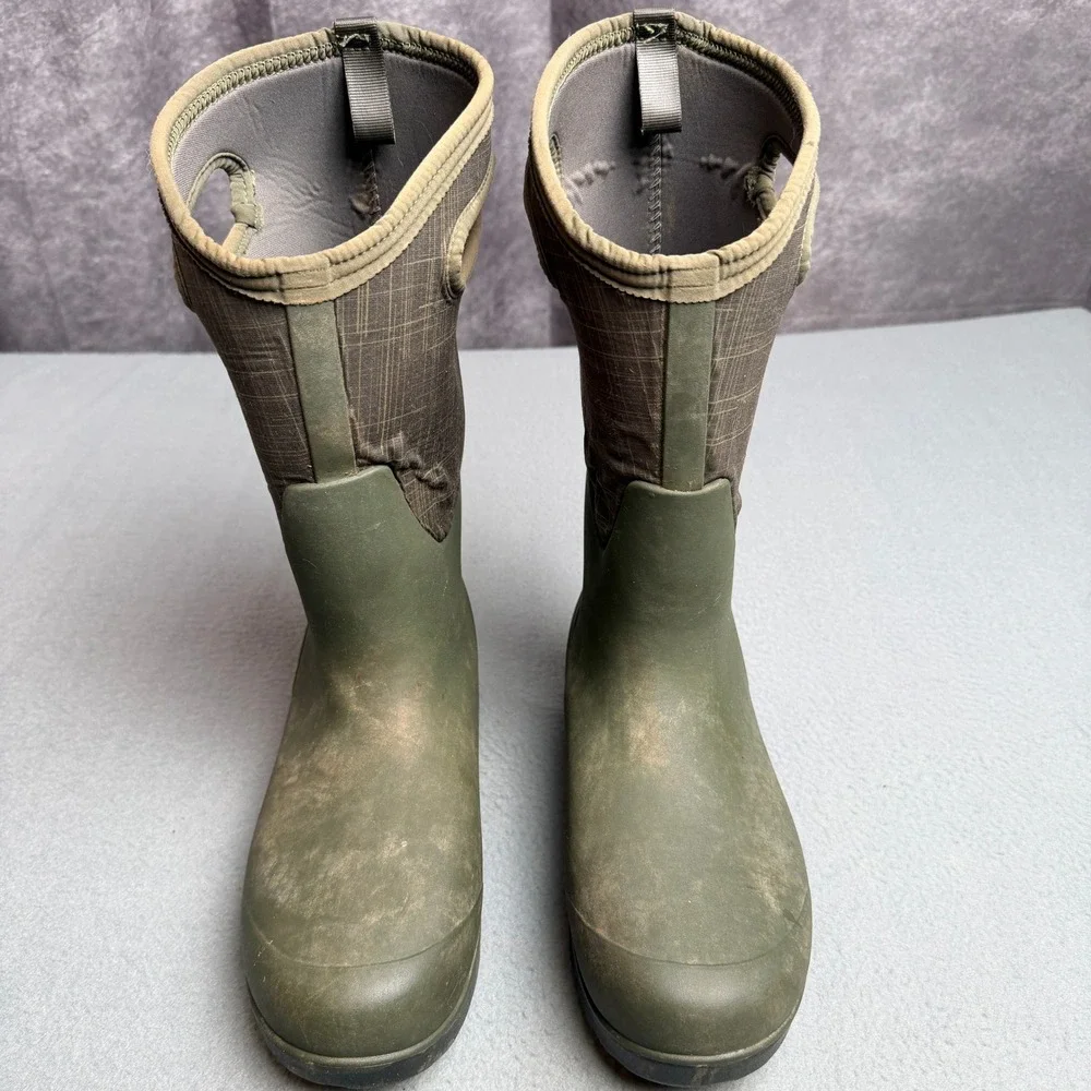 Bogs Neo-Classic Tall Linen Waterproof Boots Olive Green 72253-348 Womens 9
